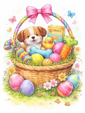 Tree House Humane Society 100% Donation Dog Easter Basket With Toys 🐶💖